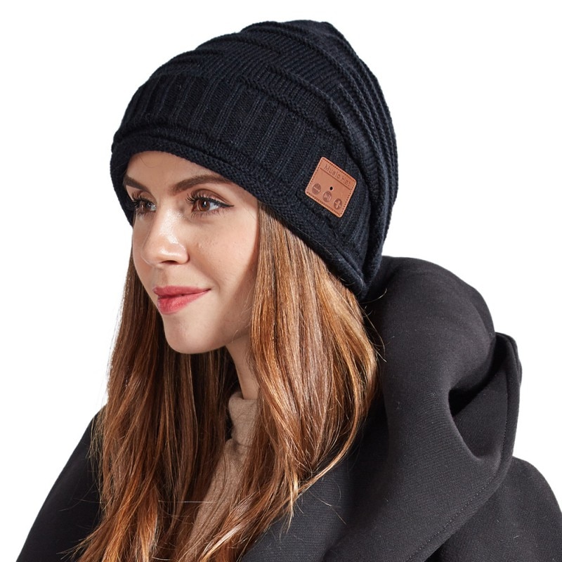 Wireless Bluetooth Music Hat Beanie Cap Earphone Headphone Smart Headset Speaker with Mic Sport Knitted Hats Best Christmas Gift