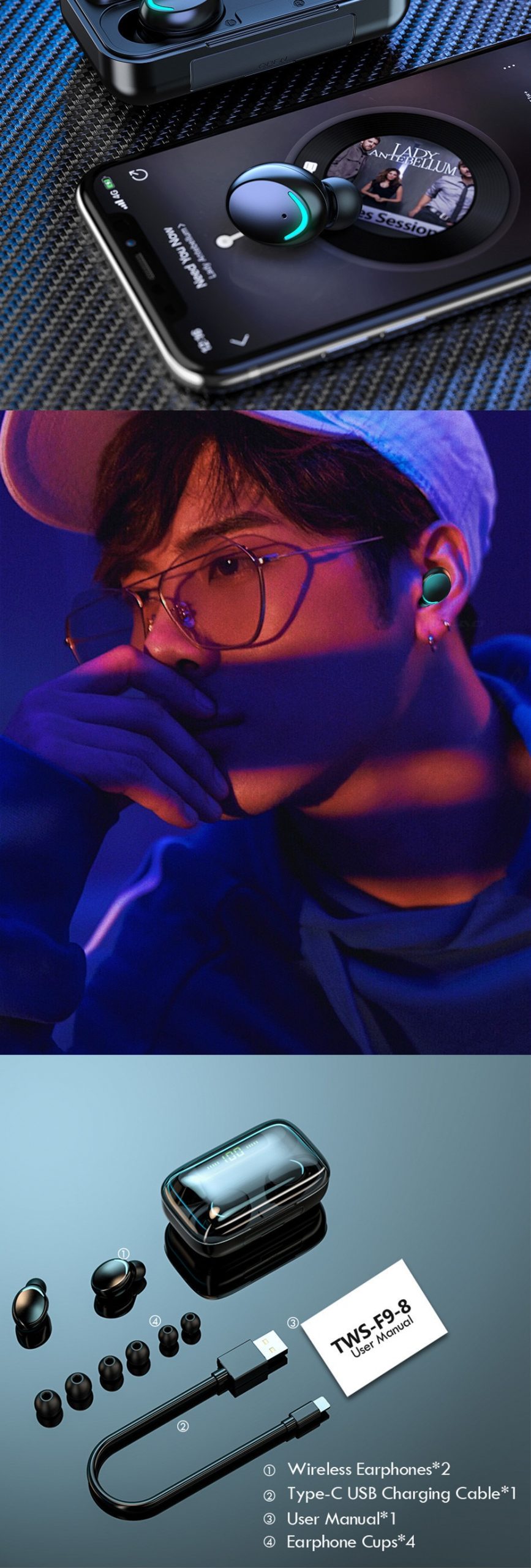 Bluetooth Earphones Wireless Headphones With Microphone Stereo Sports Headsets Waterproof Music Earbuds For iPhone Xiaomi Huawei Bluetooth Earphones Wireless Headphones With Microphone Stereo Sports Headsets Waterproof Music Earbuds For iPhone Xiaomi Huawei