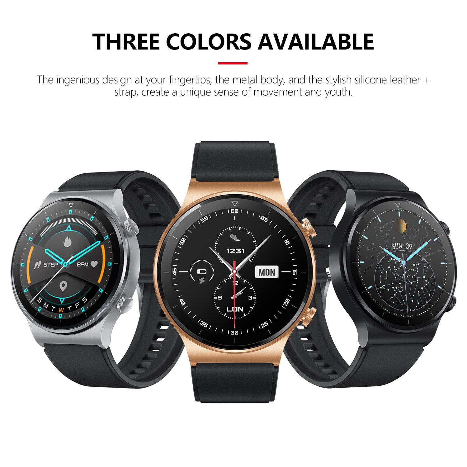 2021 New Fashion Full Touch Sport Smart Watch women for HUAWEI Watch GT2 Pro Apple Xiaomi SAMSUNG Android and IOS Mobile Phones