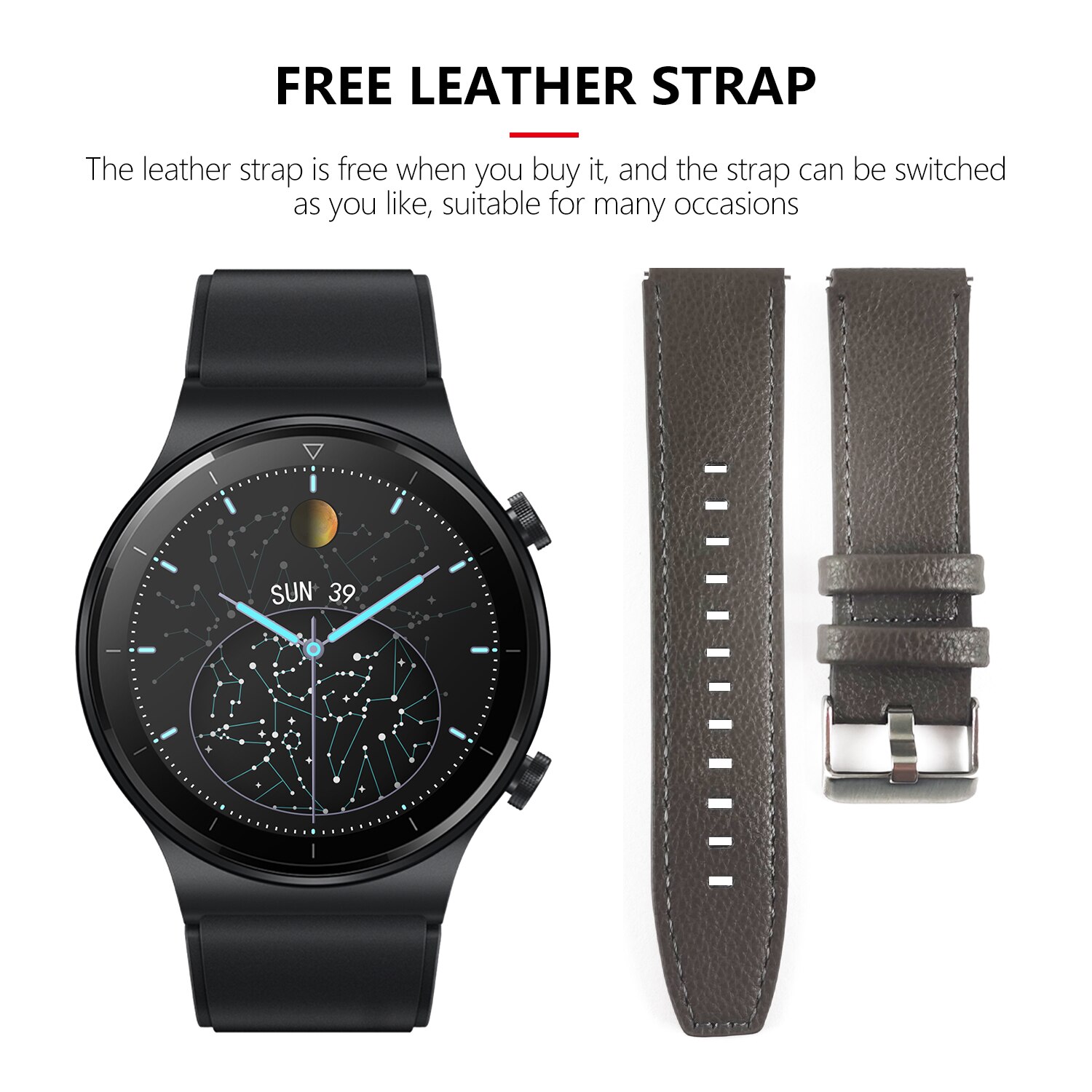 2021 New Fashion Full Touch Sport Smart Watch women for HUAWEI Watch GT2 Pro Apple Xiaomi SAMSUNG Android and IOS Mobile Phones