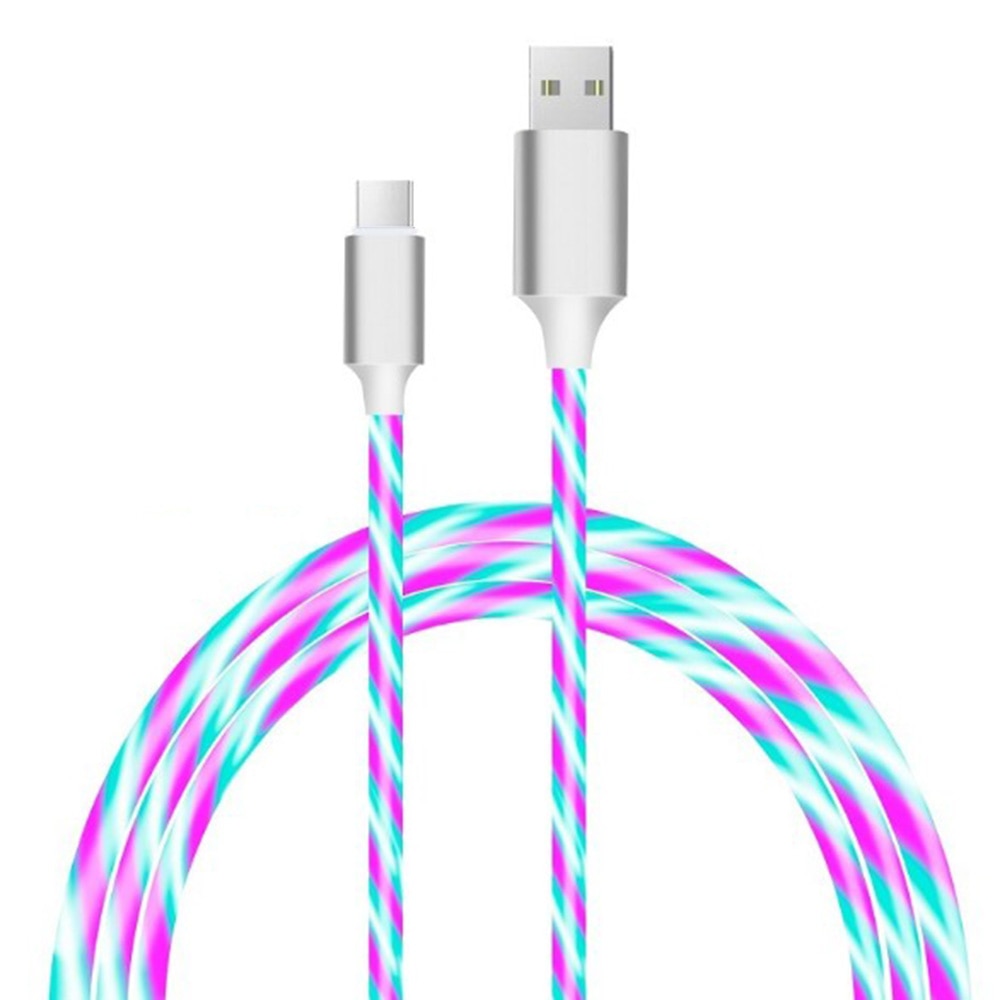 Flow Luminous Lighting Fast Charging Micro USB Type C IOS Cable Core Charger for iPhone 13 12 Pro Xiaomi 11 huawei Charging Wire