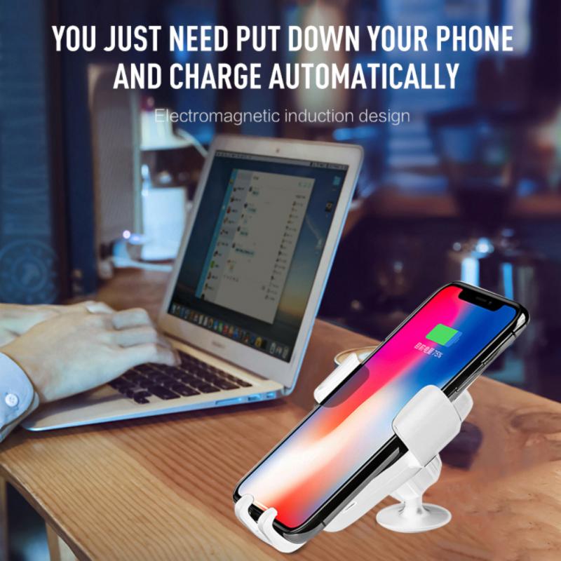 360 Degree Rotatable Mobile Phone Chargers For iPhone Samsung Car Air Outlet Holder USB Real Fast Qi Wireless Charger